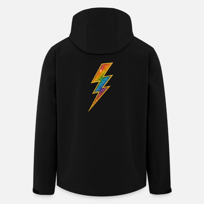 Regenbogen Blitz mit Goldrahmen - Recycelte Männer Softshell-Jacke von Stanley/Stella - Schwarz