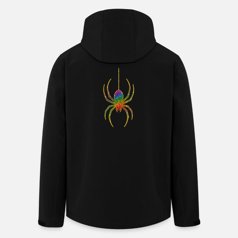Rainbow glitter spider motif - Men’s Recycled Softshell Jacket by Stanley/Stella - black