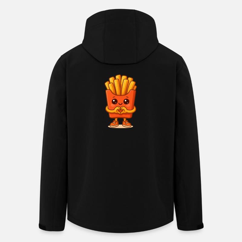 Kawaii Pommes Herz-Charakter - Recycelte Männer Softshell-Jacke von Stanley/Stella - Schwarz