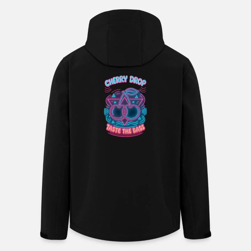 Cherry Drop – Taste the Bass Neon Design - Men’s Recycled Softshell Jacket by Stanley/Stella - black