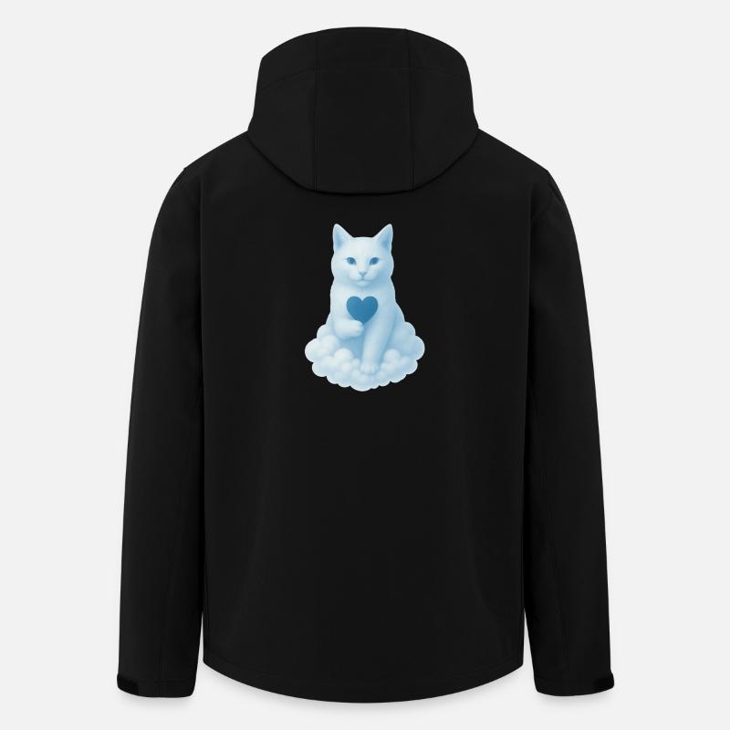 Herzkatze in Wolkenblau - Recycelte Männer Softshell-Jacke von Stanley/Stella - Schwarz