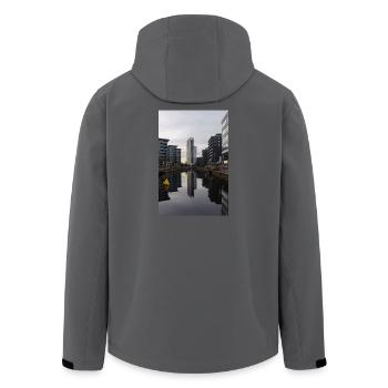 Urban Reflection - Men’s Recycled Softshell Jacket by Stanley/Stella - black - Back - AI Model Male 185 light (185cm)