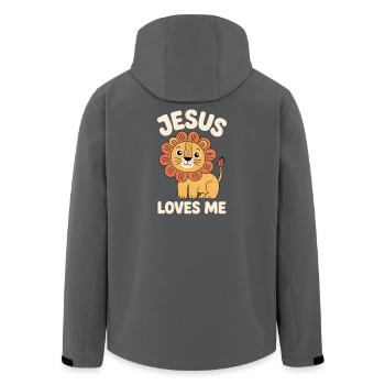 Christian Jesus Loves Me Cute Lion - Recycelte Männer Softshell-Jacke von Stanley/Stella - Schwarz - Hinten - AI Model Male 185 light (185cm)