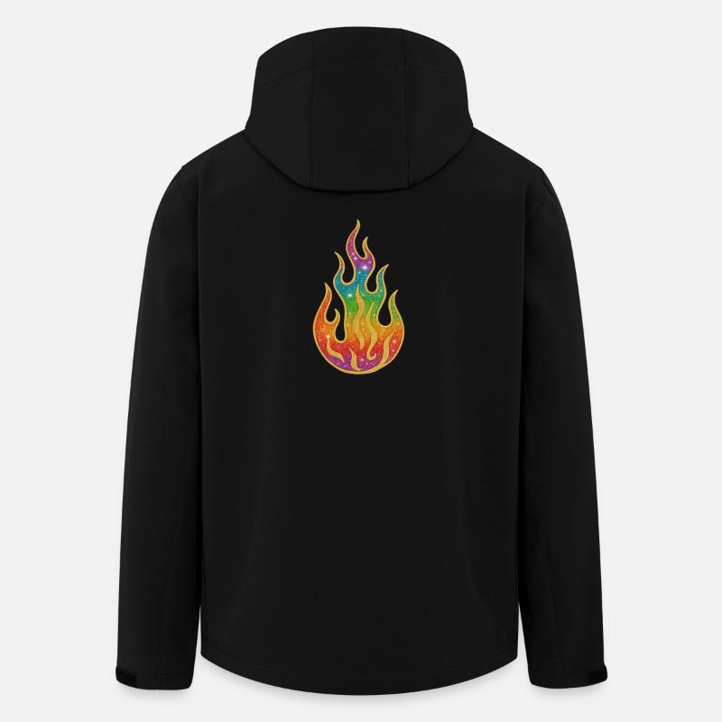 Feuer | Regenbogenflamme Glitzerpracht - Recycelte Männer Softshell-Jacke von Stanley/Stella - Schwarz