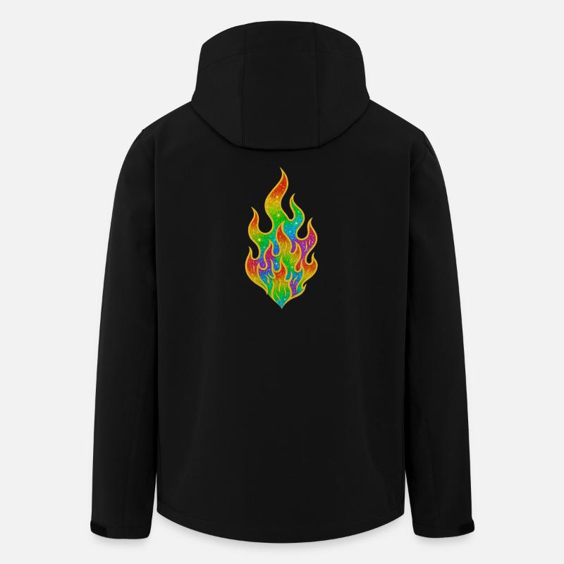 Regenbogenfeuer Glitzerflamme - Recycelte Männer Softshell-Jacke von Stanley/Stella - Schwarz