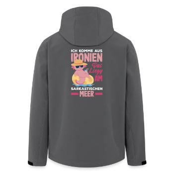 Je viens des ironies – Mer sarcastique - Veste softshell homme en polyester recyclé Stanley/Stella - noir - Dos - AI Model Male 185 light (185cm)