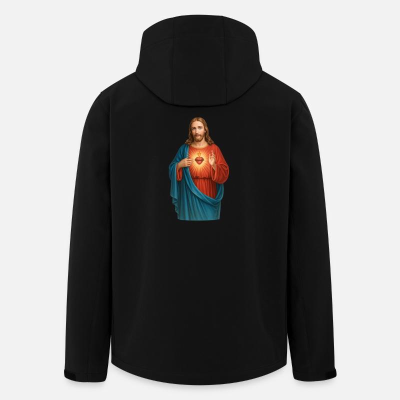 Herz Jesu Lichtstrahlen Illustration - Recycelte Männer Softshell-Jacke von Stanley/Stella - Schwarz