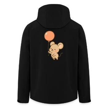 Ballon-Maus Laune - Recycelte Männer Softshell-Jacke von Stanley/Stella - Schwarz - Hinten - AI Model Male 185 light (185cm)