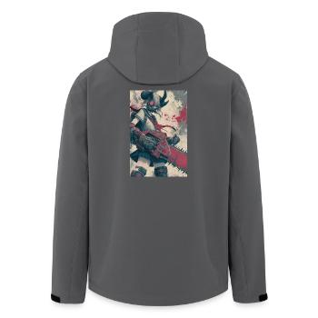 Chasseur à la tronçonneuse cramoisi - Veste softshell homme en polyester recyclé Stanley/Stella - noir - Dos - AI Model Male 185 light (185cm)