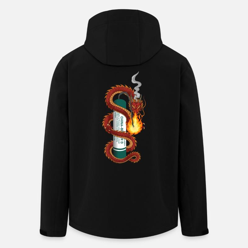 Pyro Drache - Recycelte Männer Softshell-Jacke Discoverer von Stanley/Stella - Schwarz