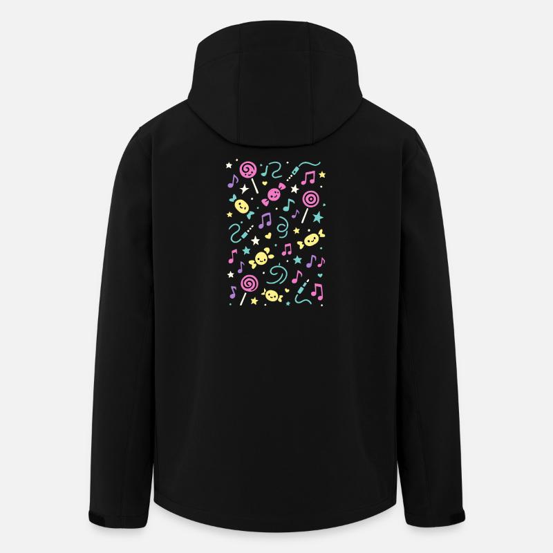 Süßer Klang – Kawaii Musikmuster - Recycelte Männer Softshell-Jacke von Stanley/Stella - Schwarz