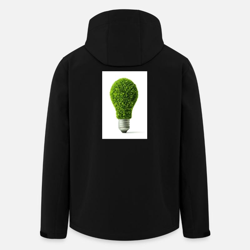 Leafy Glow Light Bulb Design - Men’s Recycled Softshell Jacket by Stanley/Stella - black
