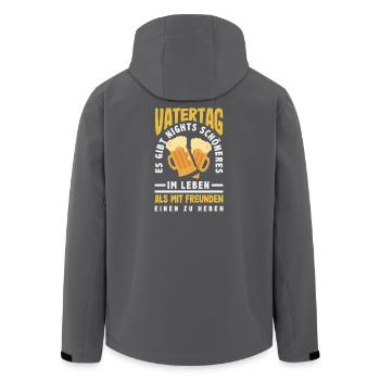 Funny Father's Day Gift Dad Beer - Men’s Recycled Softshell Jacket by Stanley/Stella - black - Back - AI Model Male 185 light (185cm)