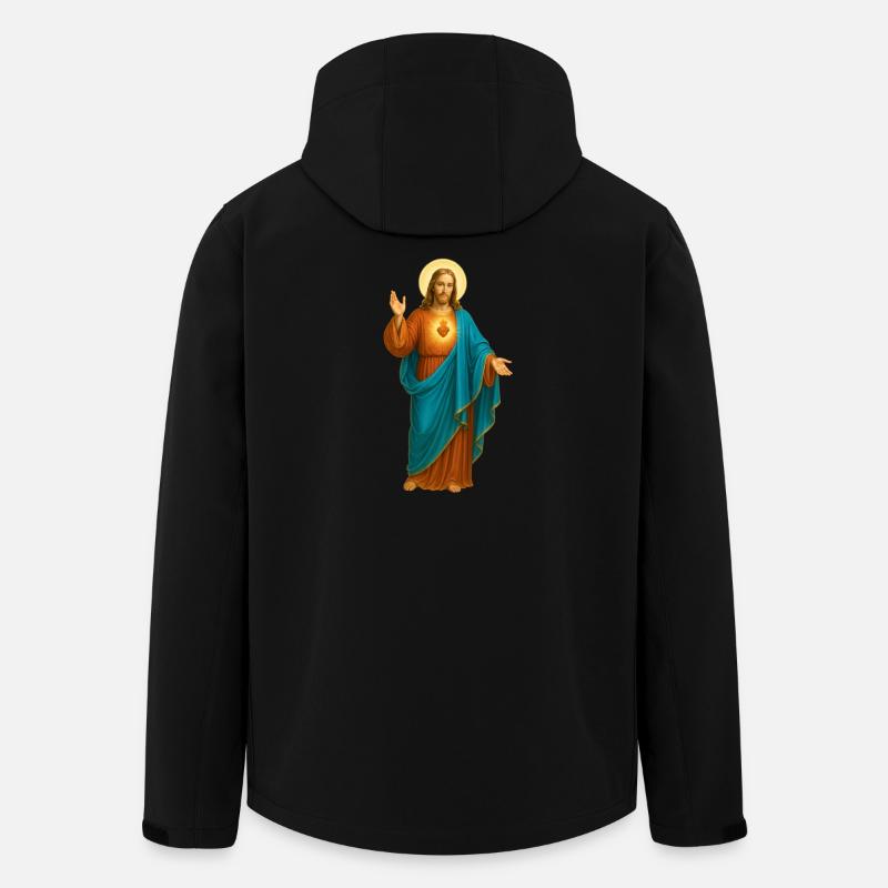 HerzJesu Ikonischer Druck - Recycelte Männer Softshell-Jacke von Stanley/Stella - Schwarz
