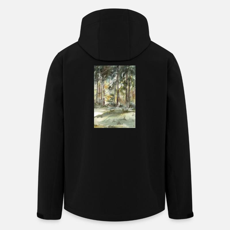 Waldlicht Im Aquarellwald - Recycelte Männer Softshell-Jacke von Stanley/Stella - Schwarz