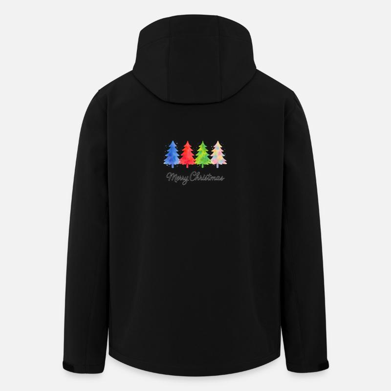 Merry Christmas Weihnachtsbäume - Recycelte Männer Softshell-Jacke von Stanley/Stella - Schwarz