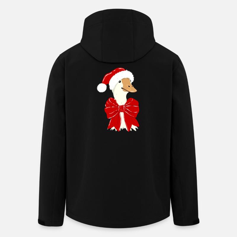 Weihnachtsente mit rotem Band - Recycelte Männer Softshell-Jacke von Stanley/Stella - Schwarz