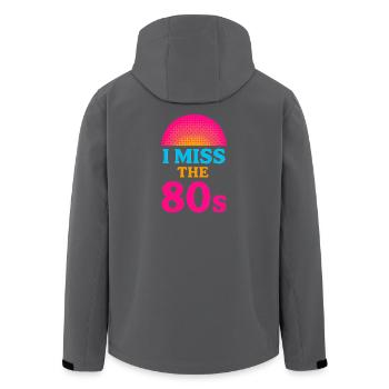 Ich vermisse die 80er – Neon-Halbton-Retro - Recycelte Männer Softshell-Jacke von Stanley/Stella - Schwarz - Hinten - AI Model Male 185 light (185cm)