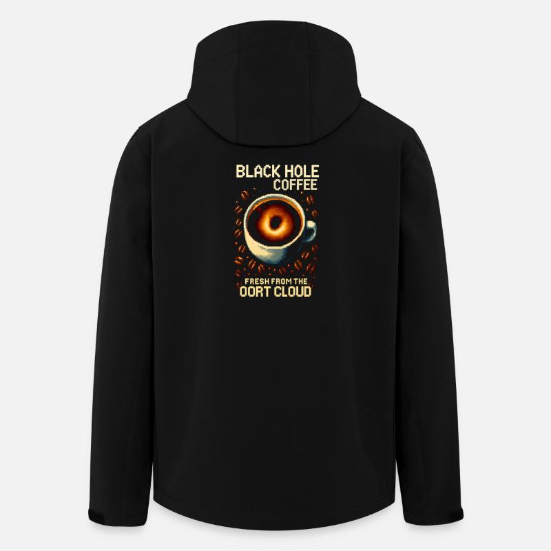 Black Hole Coffee Pixel Roast - Recycelte Männer Softshell-Jacke von Stanley/Stella - Schwarz