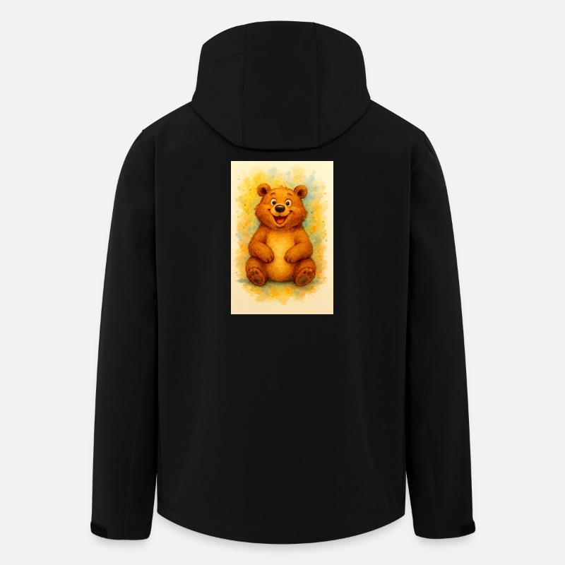 Joy Bear im Aquarell - Recycelte Männer Softshell-Jacke von Stanley/Stella - Schwarz