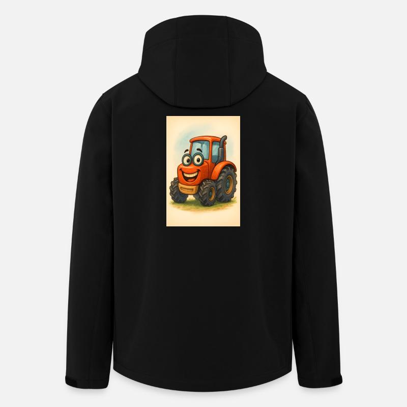 Glücklicher Traktor mit Gesicht - Recycelte Männer Softshell-Jacke von Stanley/Stella - Schwarz