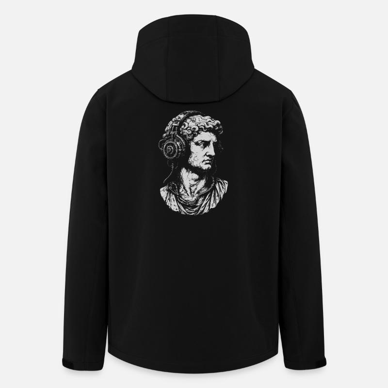 Classical Bust with steampunk Headphones - Men’s Recycled Softshell Jacket by Stanley/Stella - black