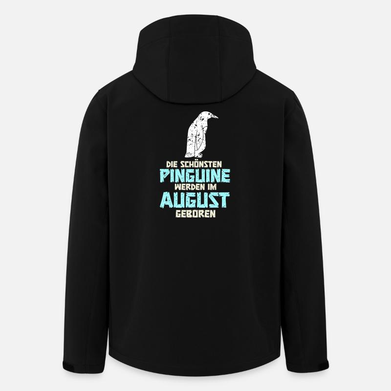 August Birthday Penguin Saying Funny - Men’s Recycled Softshell Jacket by Stanley/Stella - black