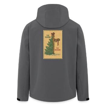 The Season The Reason Vintage Christmas Christian  - Men’s Recycled Softshell Jacket by Stanley/Stella - black - Back - AI Model Male 185 light (185cm)