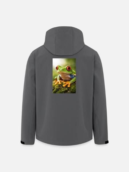 Green frog in sunshine eyes - Men’s Recycled Softshell Jacket by Stanley/Stella - black