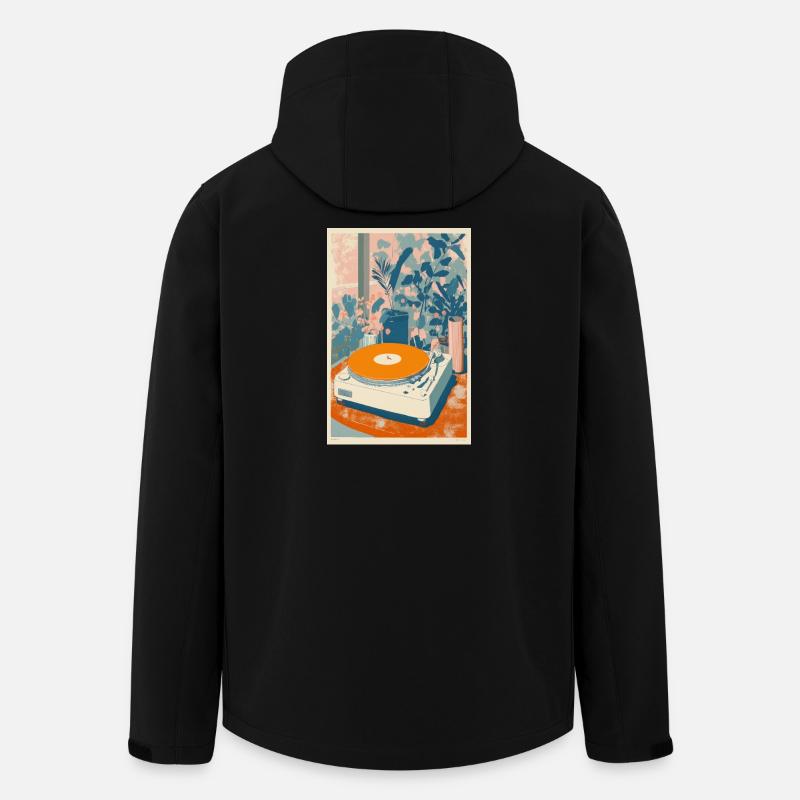 Retro Vinyl Garden Scene - Men’s Recycled Softshell Jacket by Stanley/Stella - black