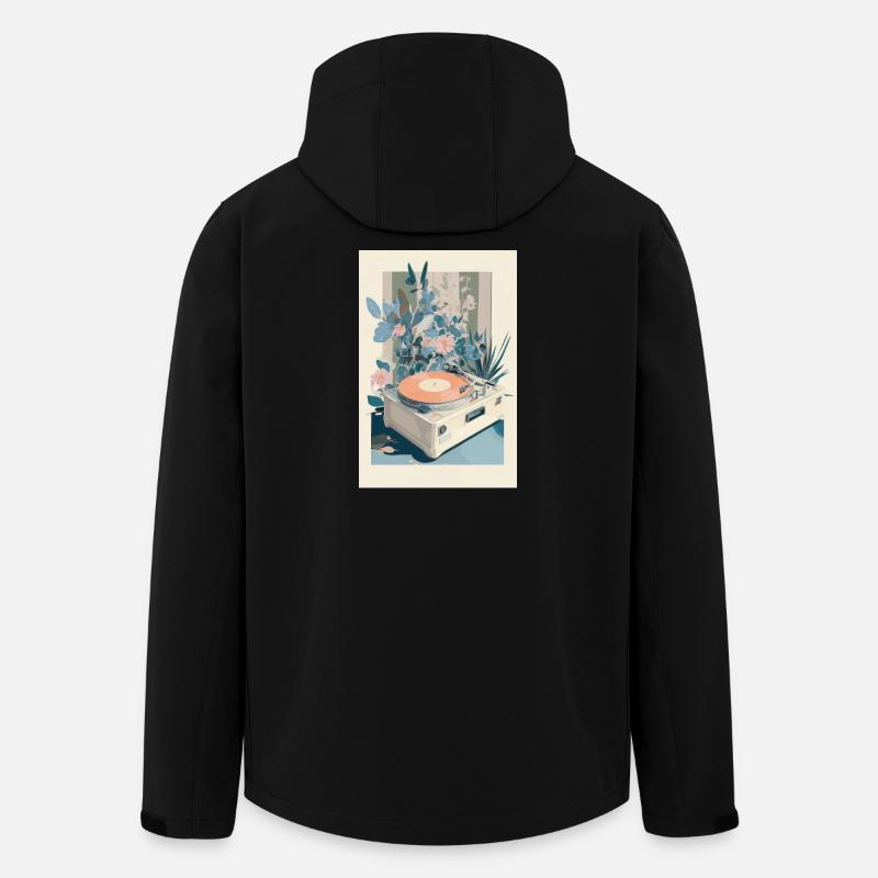 Rétro Bloom Vinyl Dream - Veste softshell homme en polyester recyclé Stanley/Stella - noir