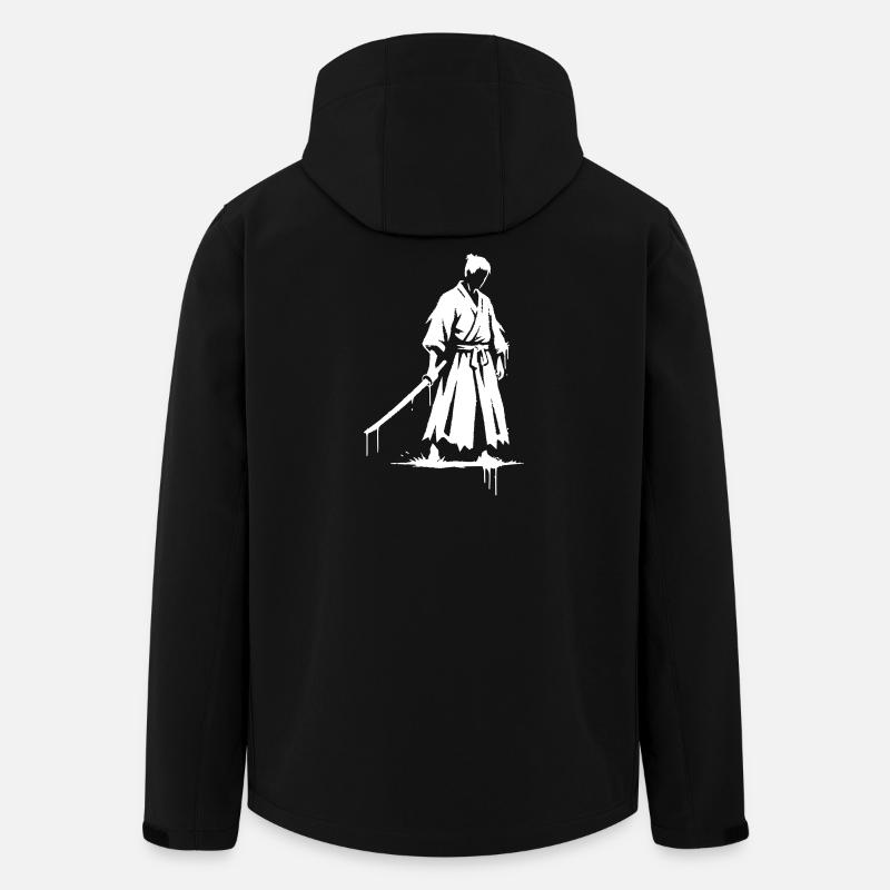 Trauriger Ronin Samurai Krieger graffiti - Recycelte Männer Softshell-Jacke von Stanley/Stella - Schwarz