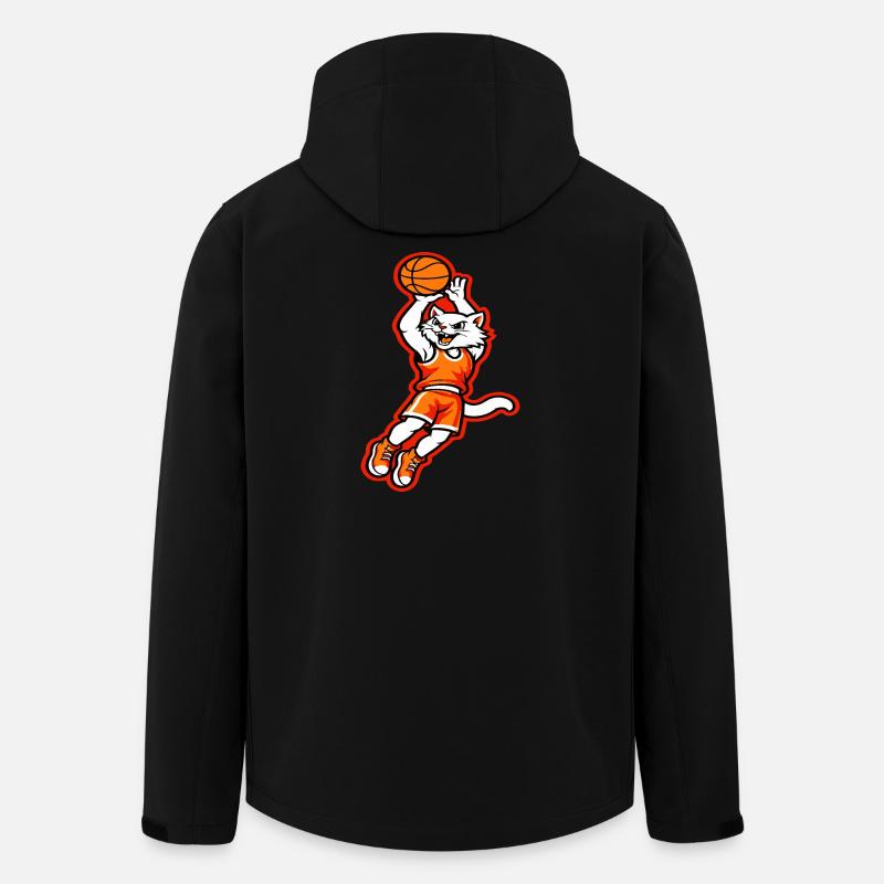 Wildes Katzen-Basketball-Dunk-Maskottchen - Recycelte Männer Softshell-Jacke von Stanley/Stella - Schwarz