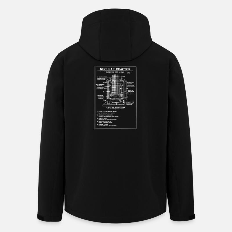Nuclear Reactor Blueprint Diagram - Men’s Recycled Softshell Jacket by Stanley/Stella - black
