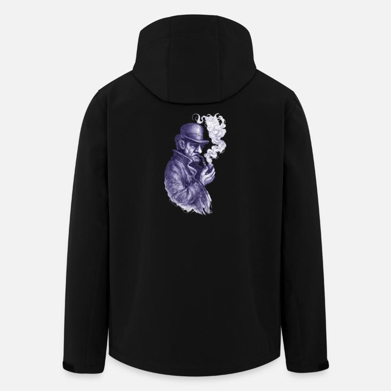 Pipe Smoker Detective in the Shadows - Men’s Recycled Softshell Jacket by Stanley/Stella - black