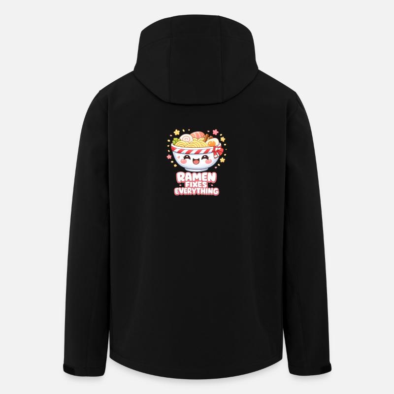Le ramen règle tout - Veste softshell homme en polyester recyclé Stanley/Stella - noir
