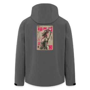 Neon Mecha Amid Pink Japanese News - Men’s Recycled Softshell Jacket by Stanley/Stella - black - Back - AI Model Male 185 light (185cm)