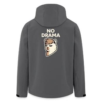 NO DRAMA Alpaca – Cool Streetwear Statement - Men’s Recycled Softshell Jacket by Stanley/Stella - black - Back - AI Model Male 185 light (185cm)