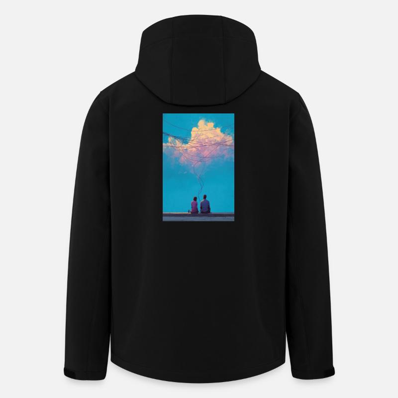 Sky Wires und zwei Figuren - Recycelte Männer Softshell-Jacke von Stanley/Stella - Schwarz