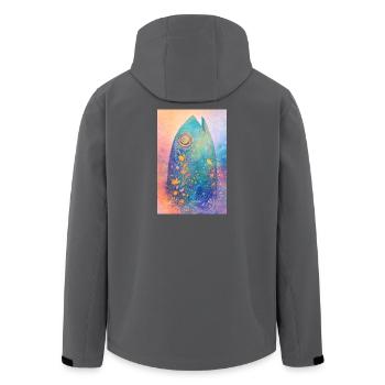 Ozeantraum – Surfbrett-Geistkunst - Recycelte Männer Softshell-Jacke von Stanley/Stella - Schwarz - Hinten - AI Model Male 185 light (185cm)
