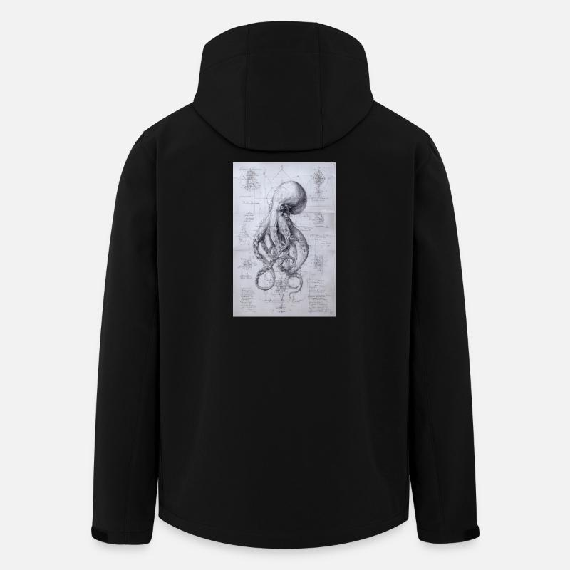 Oktopus-Bauplan-Skizze - Recycelte Männer Softshell-Jacke von Stanley/Stella - Schwarz