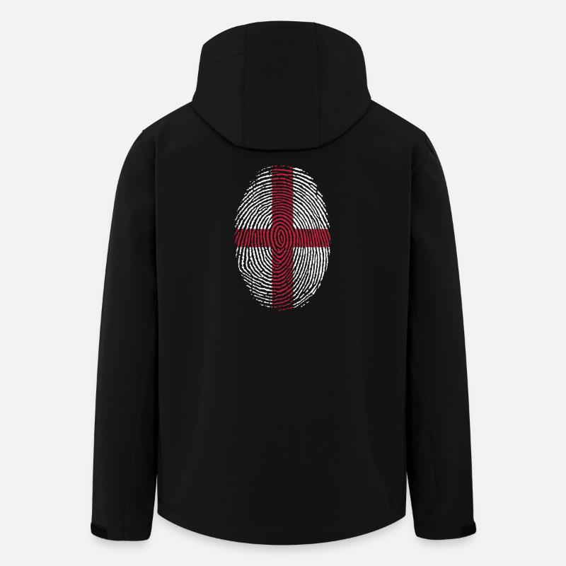Sormenjälki Englannin lippu - Miesten softshell-takki kierrätetystä polyesteristä Stanley/Stellalta - musta