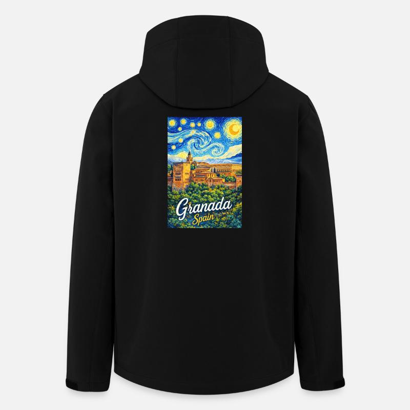 Granada Spain - Men’s Recycled Softshell Jacket by Stanley/Stella - black