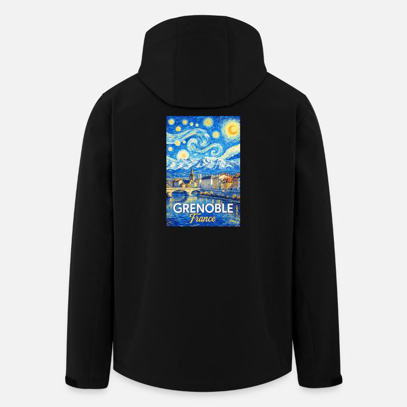 Grenoble, Frankreich - Recycelte Männer Softshell-Jacke von Stanley/Stella - Schwarz