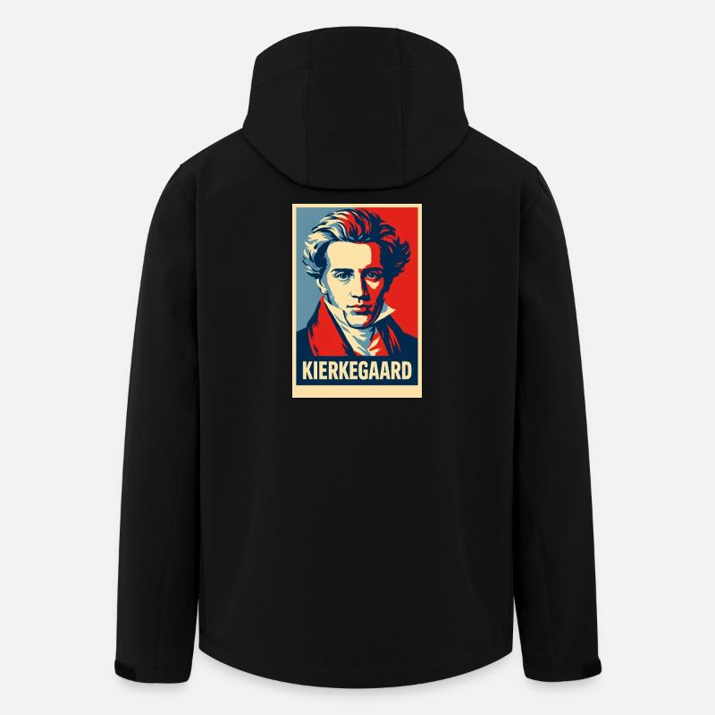 Kierkegaard Pop Art Portrait - Men’s Recycled Softshell Jacket by Stanley/Stella - black