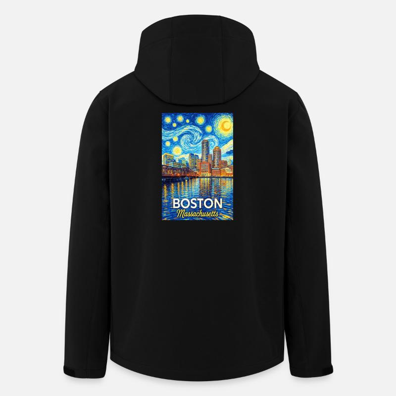 Boston, Massachusetts - Recycelte Männer Softshell-Jacke von Stanley/Stella - Schwarz