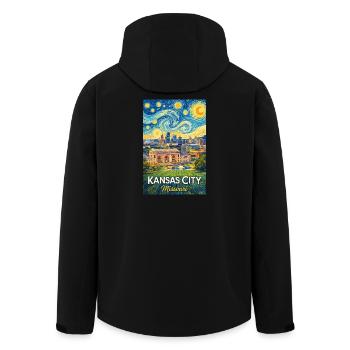 Kansas City, Missouri - Men’s Recycled Softshell Jacket by Stanley/Stella - black - Back - AI Model Male 185 light (185cm)