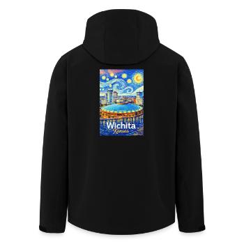 Wichita, Kansas - Men’s Recycled Softshell Jacket by Stanley/Stella - black - Back - AI Model Male 185 light (185cm)