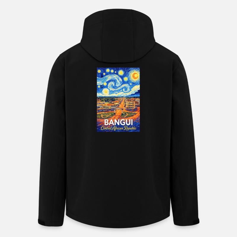 Bangui Cityscape Poster Starry Night - Recycelte Männer Softshell-Jacke von Stanley/Stella - Schwarz