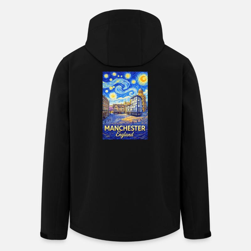 Manchester Angleterre Silhouette nuageuse - Veste softshell homme en polyester recyclé Discoverer Stanley/Stella - noir